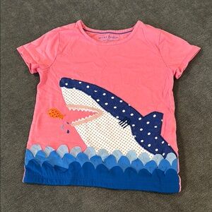 Mini Boden Pink and Blue Ocean-Themed Tee